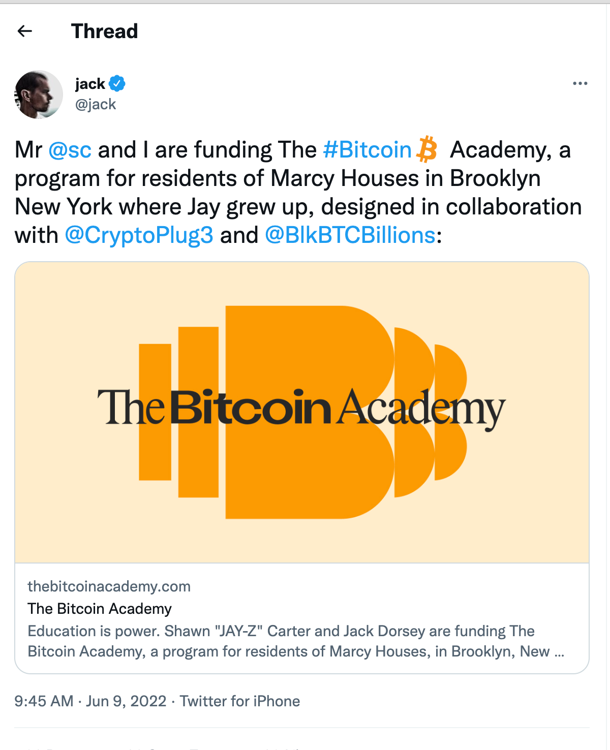 Black Bitcoin Billionaire Teams up with Shawn “JAY-Z” Carter and Jack Dorsey for The Bitcoin Academy